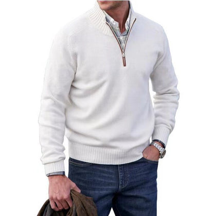 Pull thermique zippé pour homme – Pull en laine à col montant