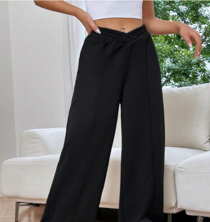 Pantalon ample décontracté à jambes larges pour femme