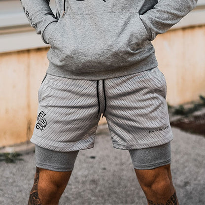 Short d'entraînement 2 en 1 pour homme – Capris de basket-ball, de course à pied et de fitness